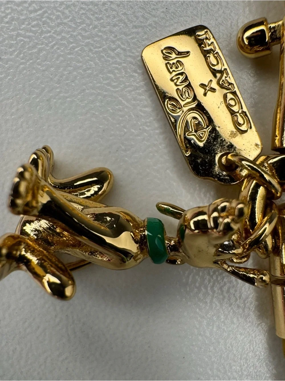 Disney X Coach Pluto Gold Plated And Braided Friendship Bracelet And Necklace